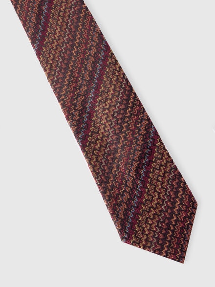 Silk tie with contrasting lining, Multicoloured  - LS25WS0FBV00IISM67R