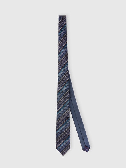 Silk tie with contrasting lining, Multicoloured  - LS25WS0FBV00IISM67S