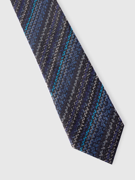 Silk tie with contrasting lining, Multicoloured  - LS25WS0FBV00IISM67S
