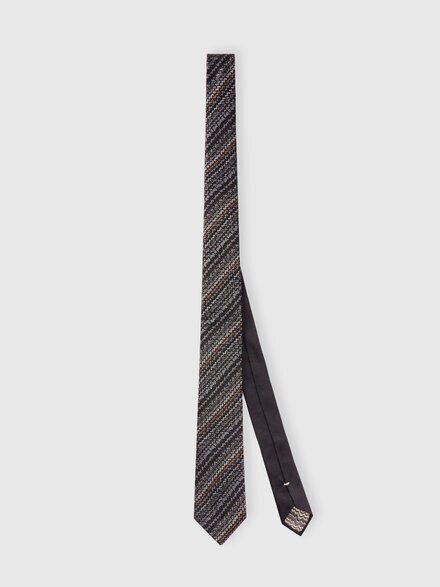 Silk tie with contrasting lining, Multicoloured  - LS25WS0FBV00IISM67U