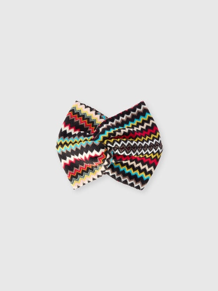 Wool-blend headband with central twist, Multicoloured  - LS25WS0HBV00IHSM67U