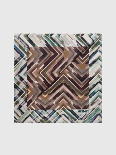 Scarf with zigzag print, Multicoloured  - LS25WS0JBV00IHSM67R