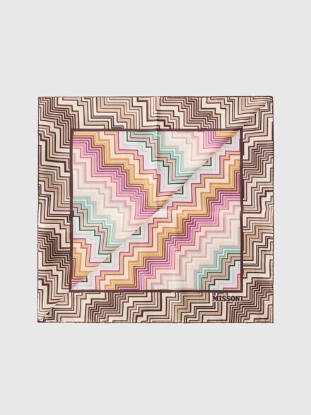 Foulard in seta con logo, Multicolore  - LS25WS0KBV00IHSM67R