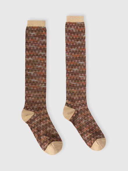 Long cotton-blend socks, Multicoloured  - LS25WS0LBV00IHSM67U