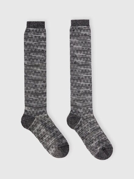 Long cotton-blend socks, Multicoloured  - LS25WS0LBV00IHSM67V
