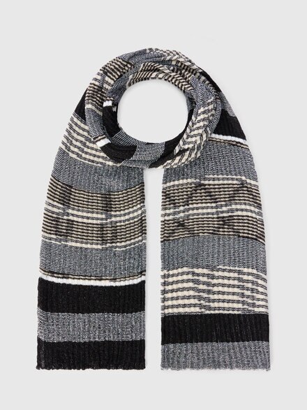 Sciarpa in lana e viscosa a costine, Multicolore  - LS25WS0OBV00IHSM67R