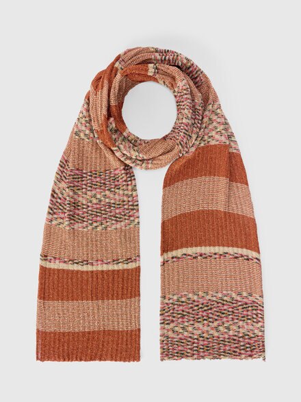 Sciarpa in lana e viscosa a costine, Multicolore  - LS25WS0OBV00IHSM67S