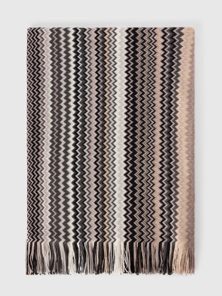 Zigzag wool-blend scarf with fringes, Multicoloured  - LS25WS0UBV00IISM67S