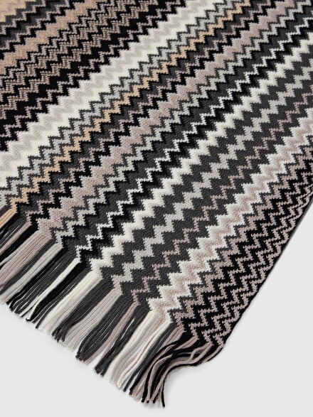 Zigzag wool-blend scarf with fringes, Multicoloured  - LS25WS0UBV00IISM67S