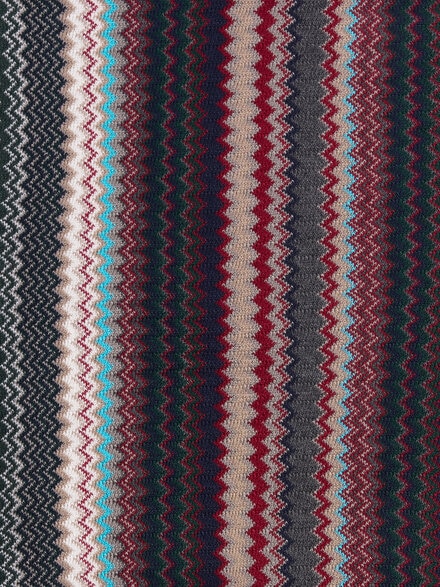 Zigzag wool scarf with fringes, Multicoloured  - LS25WS0VBV00IISM67S