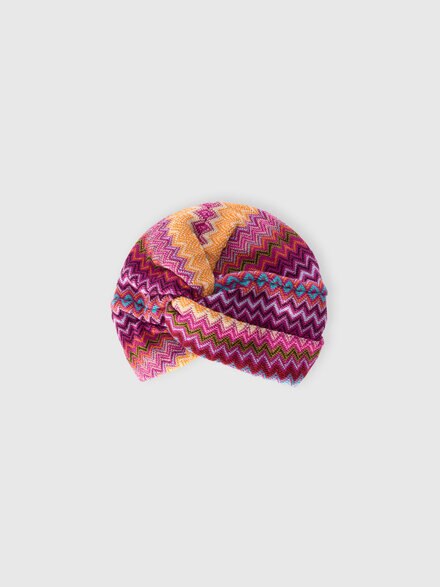 Zigzag wool-blend turban, Multicoloured  - LS25WS16BV00IHSM67S