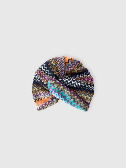 Zigzag wool-blend turban, Multicoloured  - LS25WS16BV00IHSM67U