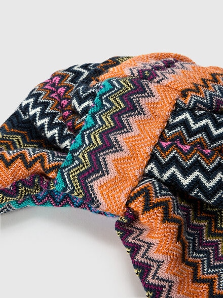 Zigzag wool-blend turban, Multicoloured  - LS25WS16BV00IHSM67U