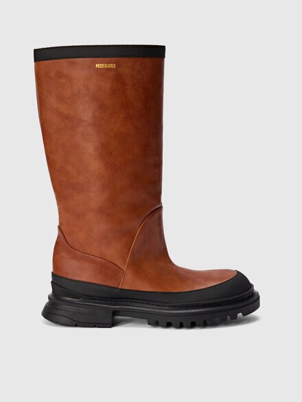 Leather half-calf boots, Brown - LS25WY0GBV00IVS80DF