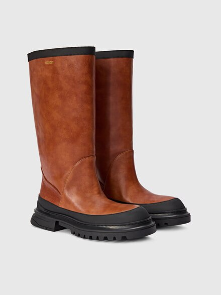 Leather half-calf boots, Brown - LS25WY0GBV00IVS80DF