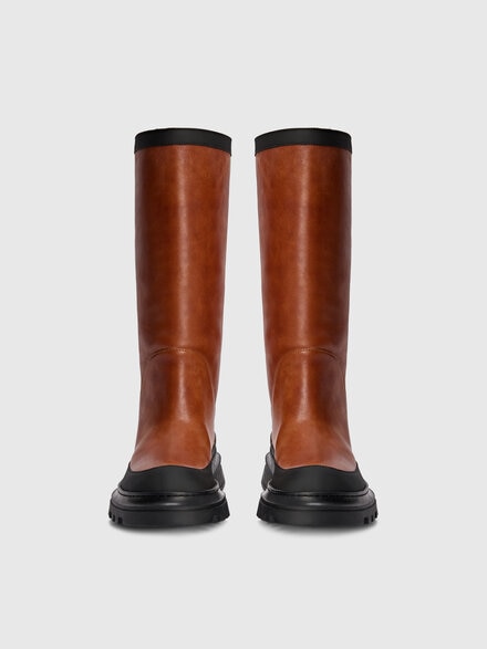 Leather half-calf boots, Brown - LS25WY0GBV00IVS80DF