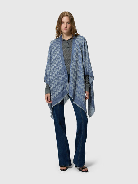 Viscose and modal-blend cape, Multicoloured  - LS26SC0DBV00J1SM67S
