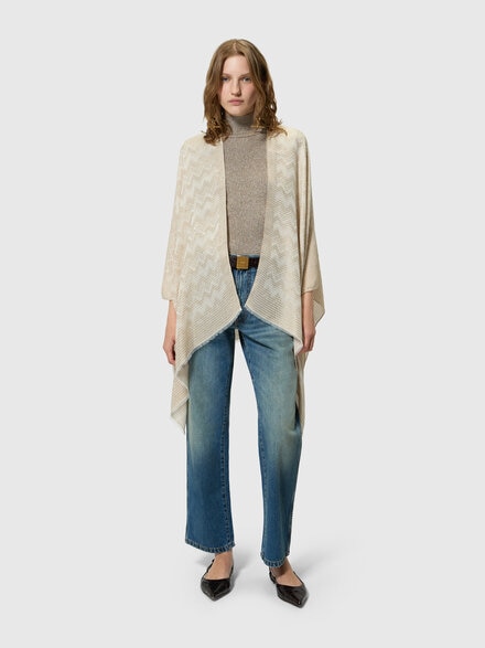 Viscose and modal-blend cape, Multicoloured  - LS26SC0DBV00J1SM67U