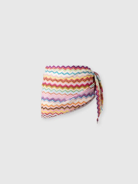 Sarong with pixel-effect zigzag pattern, Multicoloured  - LS26SQ01BV00J1SM67U