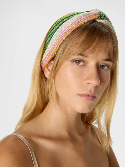 Fascia per capelli in misto viscosa a righe, Multicolore  - LS26SS0FBV00J1SM67U