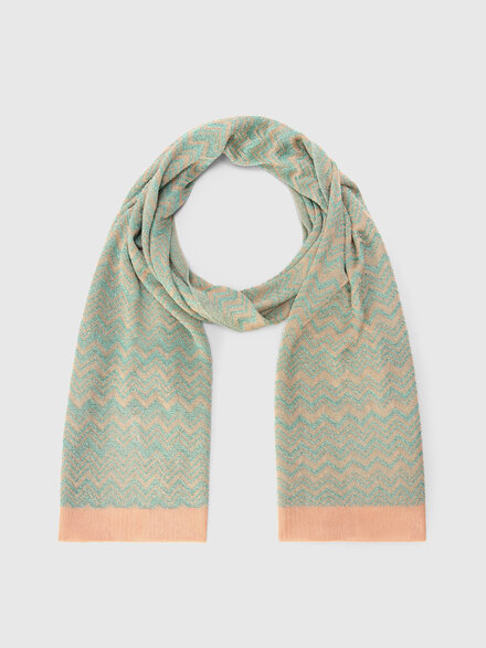 Sciarpa in misto viscosa zig zag con profilo a costine, Multicolore  - LS26SS17BV00J1SM67U