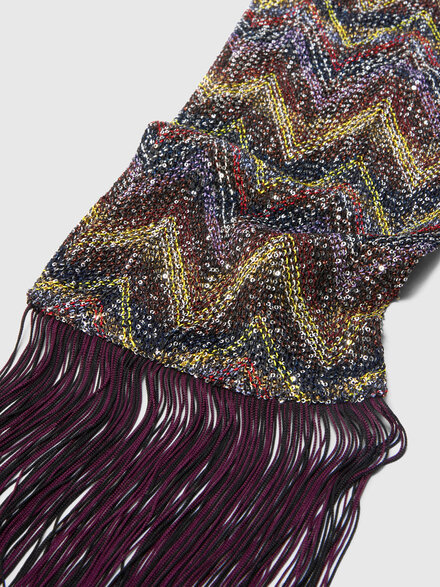 Sciarpa in maglia lam&eacute; con frange e paillettes, Multicolore  - LS26SS1ABV00J1SM67U