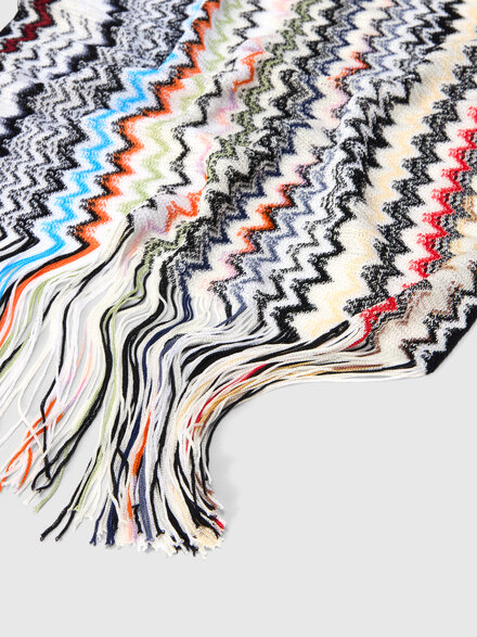 Sciarpa in viscosa zig zag con frange, Multicolore  - LS26SS1DBV00J1SM67R