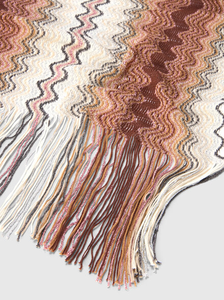 Sciarpa in misto cotone e viscosa con frange, Multicolore  - LS26SS1FBV00J1SM67S
