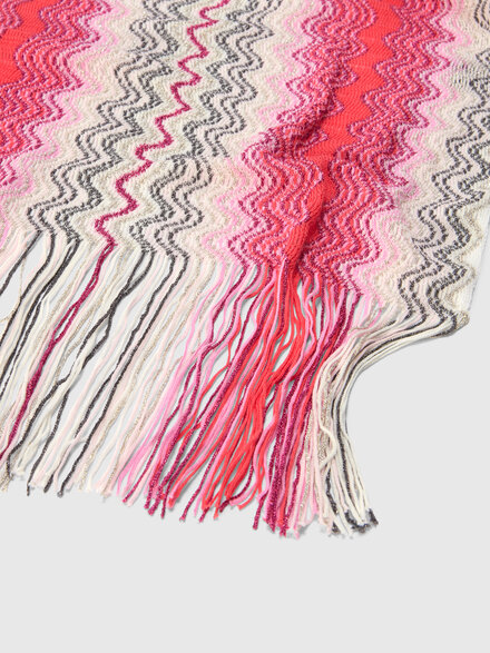 Sciarpa in misto cotone e viscosa con frange, Multicolore  - LS26SS1FBV00J1SM67T
