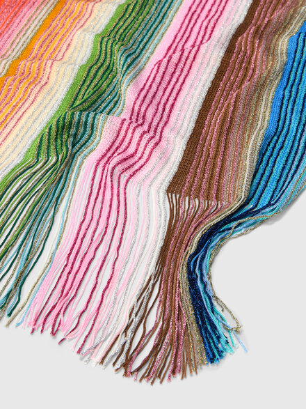 Sciarpa in misto viscosa a righe con frange, Multicolore  - LS26SS1HBV00J1SM67U