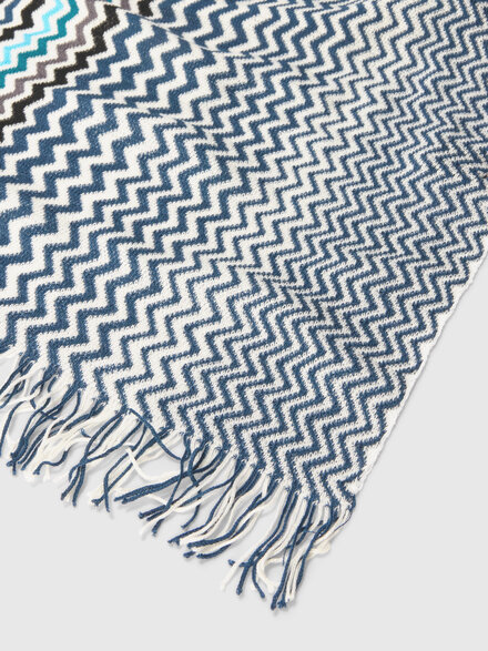 Cotton zigzag scarf with fringed edge, Multicoloured  - LS26SS20BV00J2SM67S