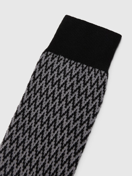 Calzini media lunghezza in misto cotone zig zag, Multicolore  - LS26SS32BV00J2SM67T