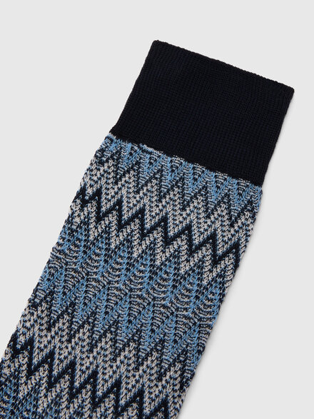 Calzini media lunghezza in misto cotone zig zag d&eacute;grad&eacute;, Multicolore  - LS26SS37BV00J2SM67U