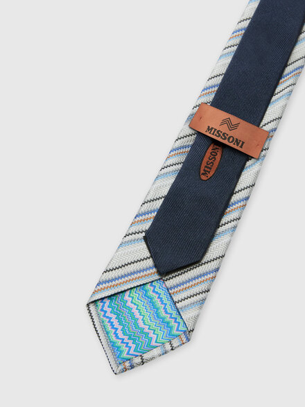 Cravate en soie &agrave; micro-motif zigzag, Multicolore  - LS26SS3KBV00J2SM67R