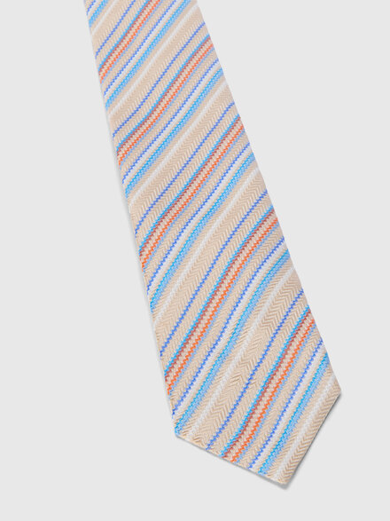 Cravatta in seta con micro zig zag, Multicolore  - LS26SS3KBV00J2SM67T