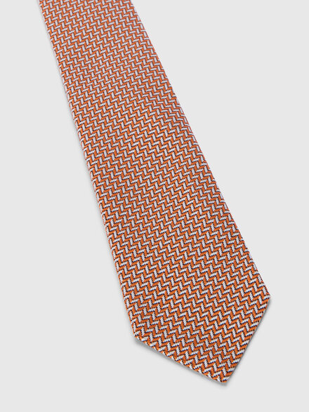 Cravatta in pura seta zig zag, Multicolore  - LS26SS3LBV00J2SM67U