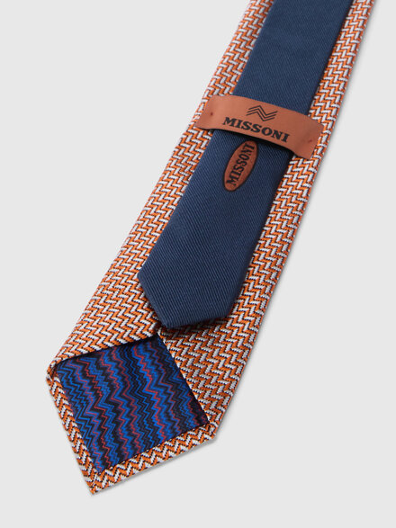 Cravatta in pura seta zig zag, Multicolore  - LS26SS3LBV00J2SM67U