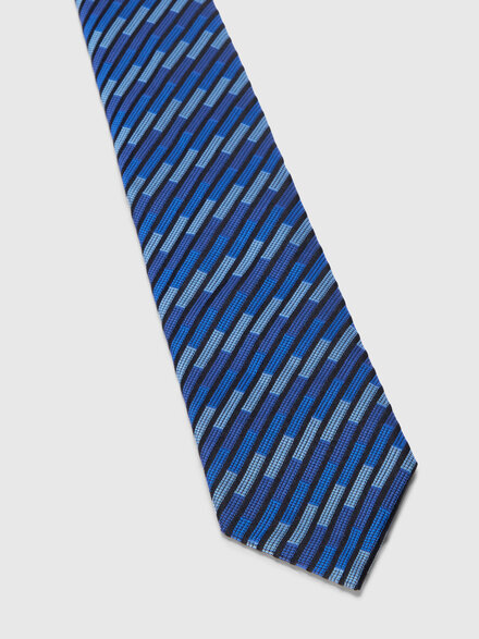Cravatta in seta a righe oblique, Multicolore  - LS26SS3OBV00J2SM67R