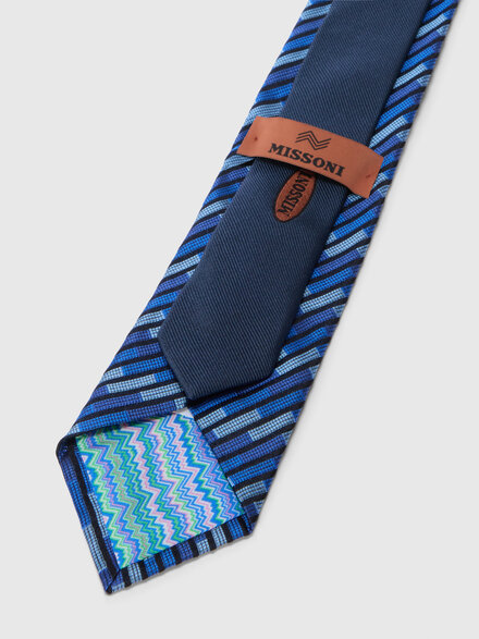 Cravatta in seta a righe oblique, Multicolore  - LS26SS3OBV00J2SM67R