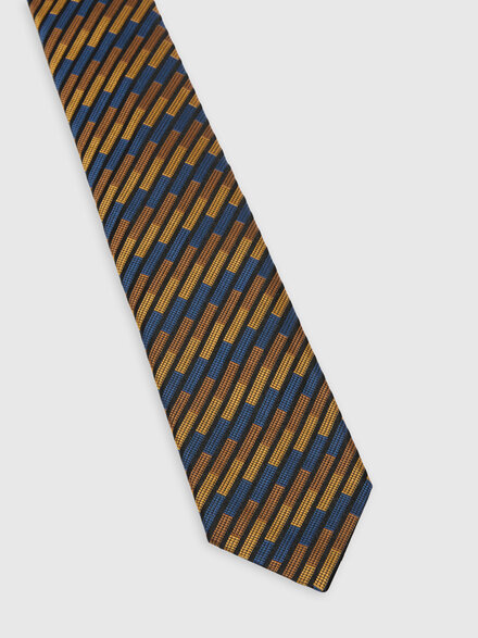 Silk tie with oblique stripes, Multicoloured  - LS26SS3OBV00J2SM67S