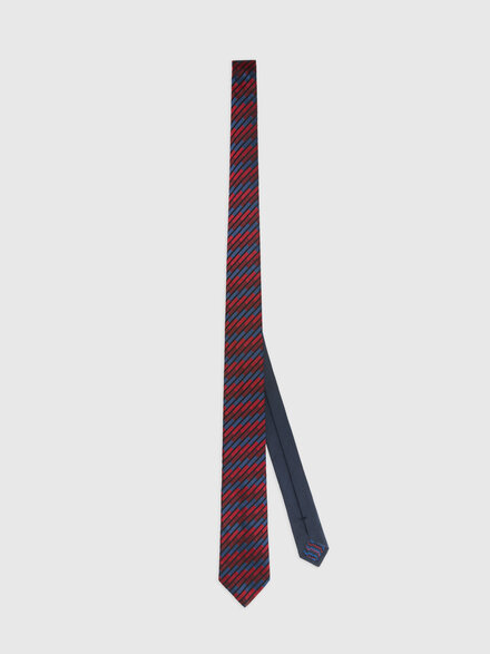 Silk tie with oblique stripes, Multicoloured  - LS26SS3OBV00J2SM67U