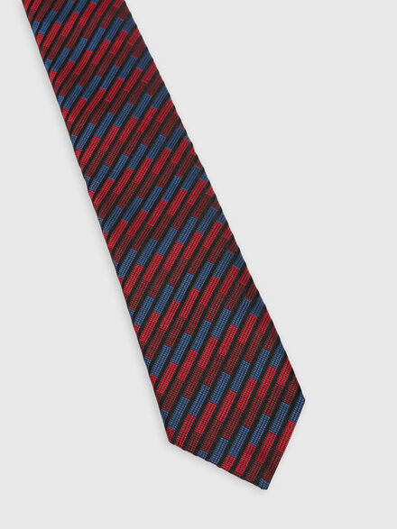Silk tie with oblique stripes, Multicoloured  - LS26SS3OBV00J2SM67U