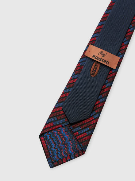Silk tie with oblique stripes, Multicoloured  - LS26SS3OBV00J2SM67U