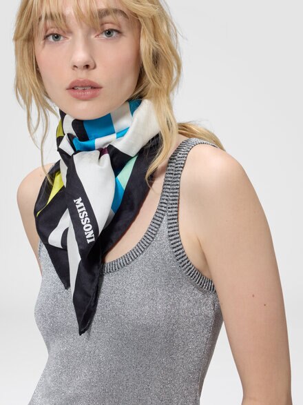 Foulard in pura seta, Multicolore  - LS26SS79BV00JDSM67U