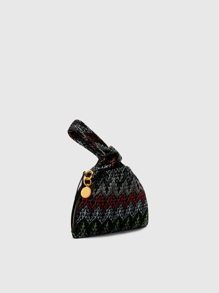 Bolso de mano de viscosa y algod&oacute;n lam&eacute;, Negro & Lam&eacute; - LS26SX0BBV00J4S91S5