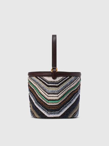 Bucket bag in cotton blend, Blue - LS26SX0LBV00JFS72KN