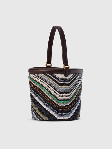 Bucket bag in cotton blend, Blue - LS26SX0LBV00JFS72KN