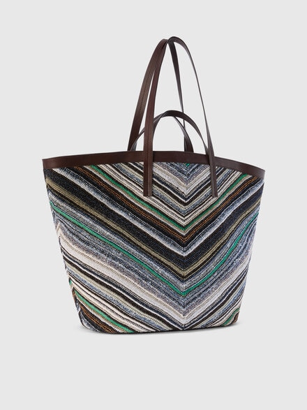Tote bag in cotton blend, Blue - LS26SX0TBV00JFS72KN