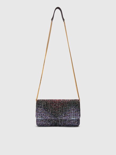 Cartera con cadena en piel y lona, Multicolor  - LS26SX16BV00JFSMSOV