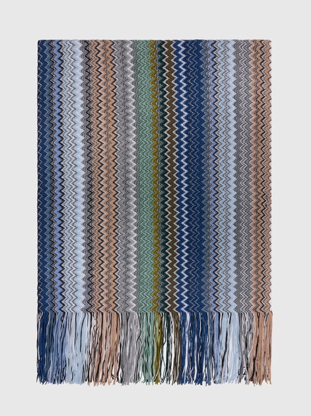Schal aus Wollmischung mit Zig Zag-Muster und Fransen, Mehrfarbig  - LS26WS2FBV00JMSM67S